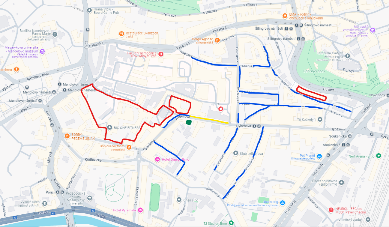 Mapa, kde nejlépe zaparkovat